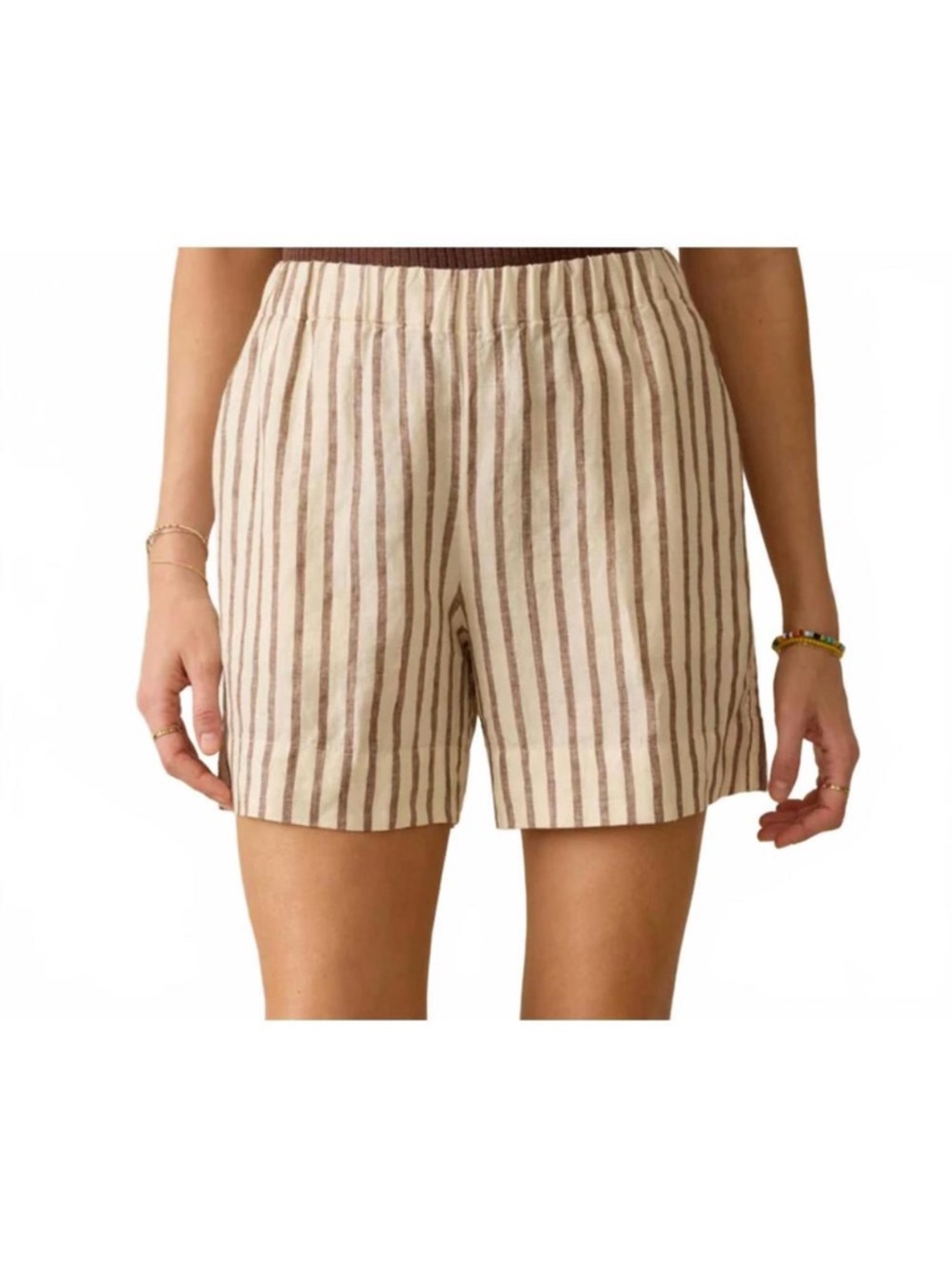 Faherty Laguna Linen Bayview Short in Cocoa Grove Stripe